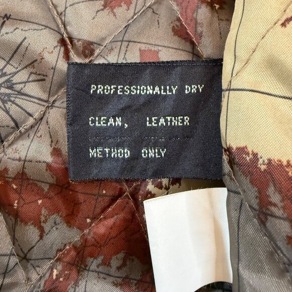 St. Johns Bay Mens Leather Bomber Jacket M Regular Quilted Lining Black - Picture 5 of 5